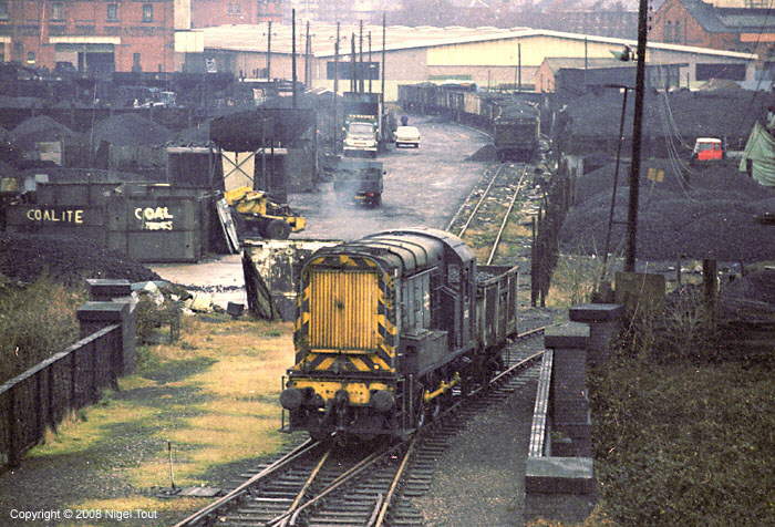 Shunter in coal yard