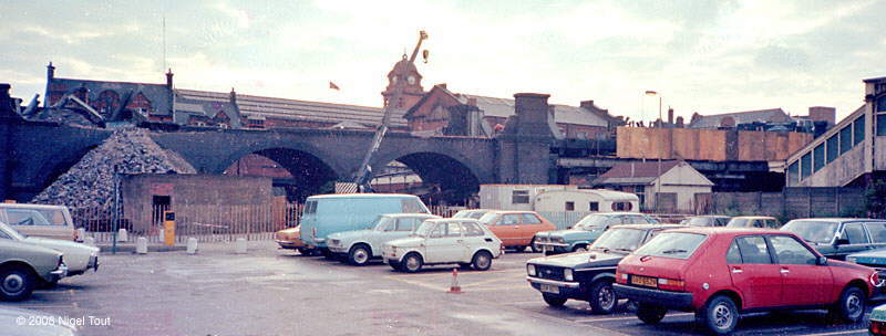 Demolition of GCR viaduct, next to Queens Road, Nottingham
