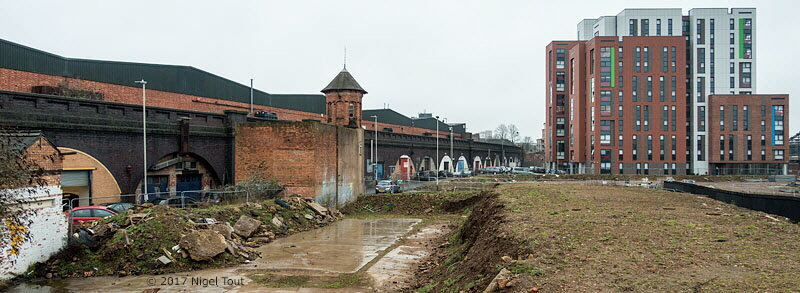 Demolition near viaduct