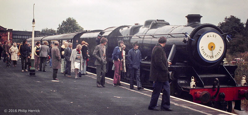MLST/GCR, official inaugural train to Quorn, 1973